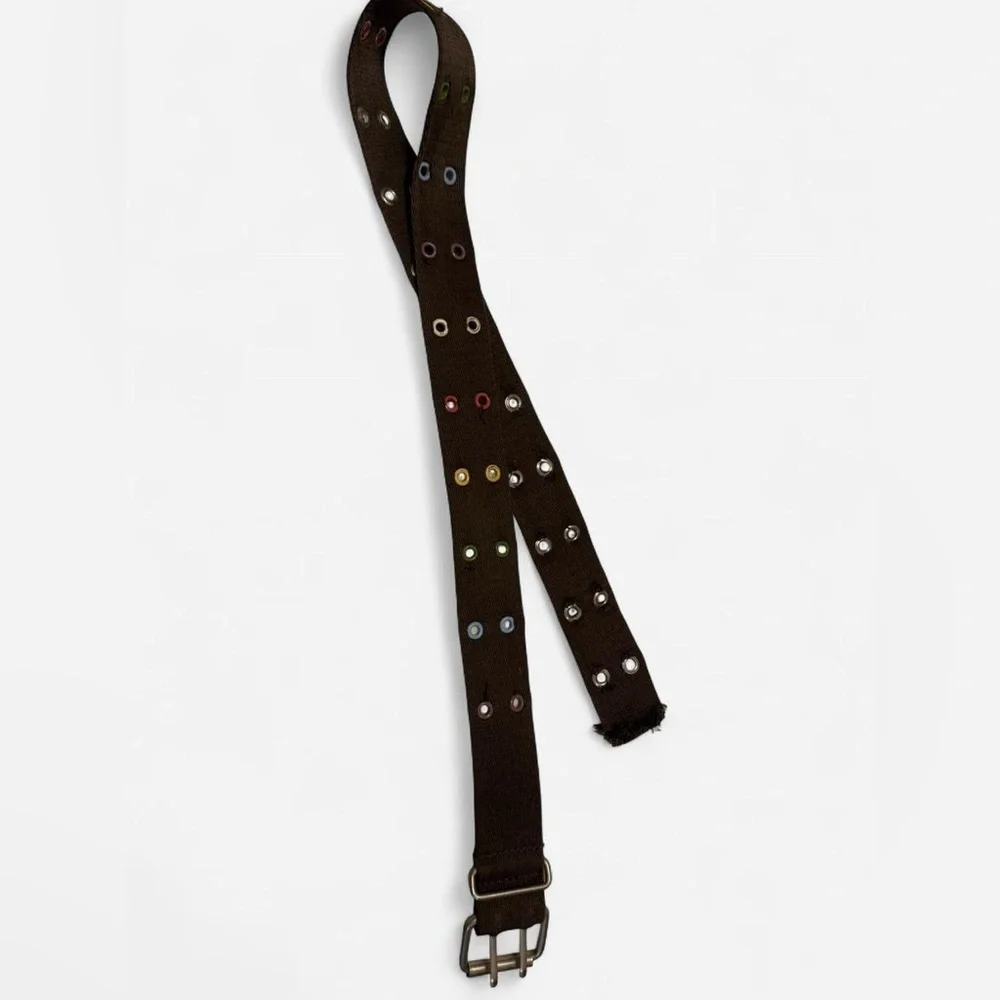 Vintage Y2K Brown belt with multi-coloured beads